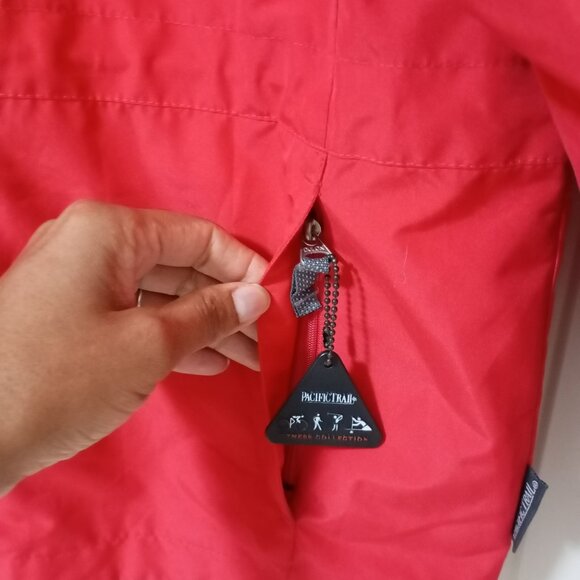 Pacific Trail Ladies Red Hooded Outdoor Jacket M Adjustable Cuffs & Pockets Mens - Picture 6 of 13